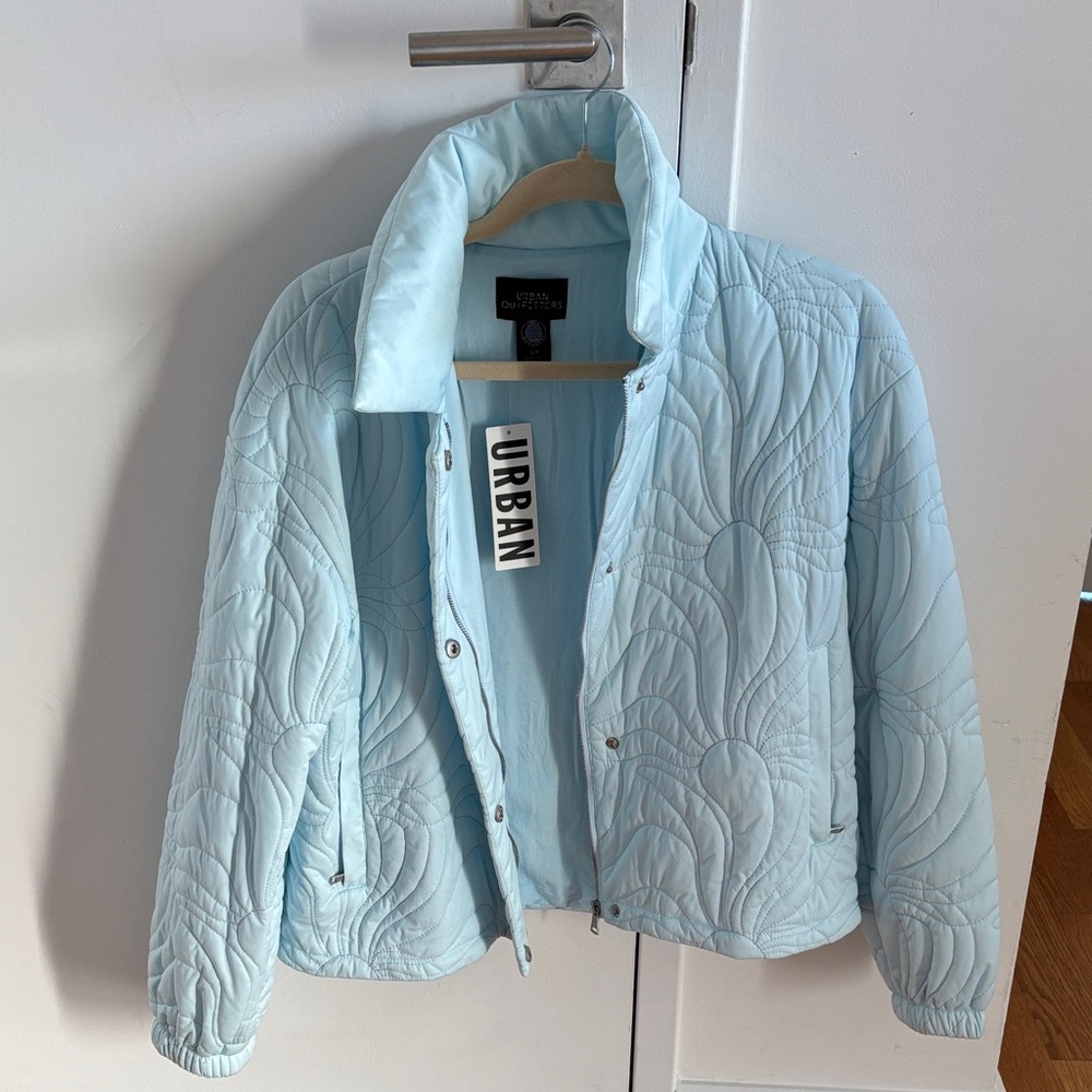 Urban Outfitters Pale Blue Quilted Puffer Jacket